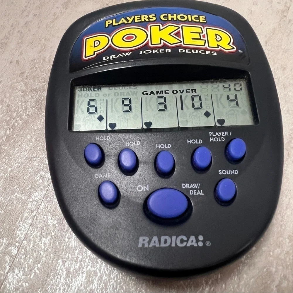 Vintage Radica hand held Poker game Players Choice poker electronic pocket game